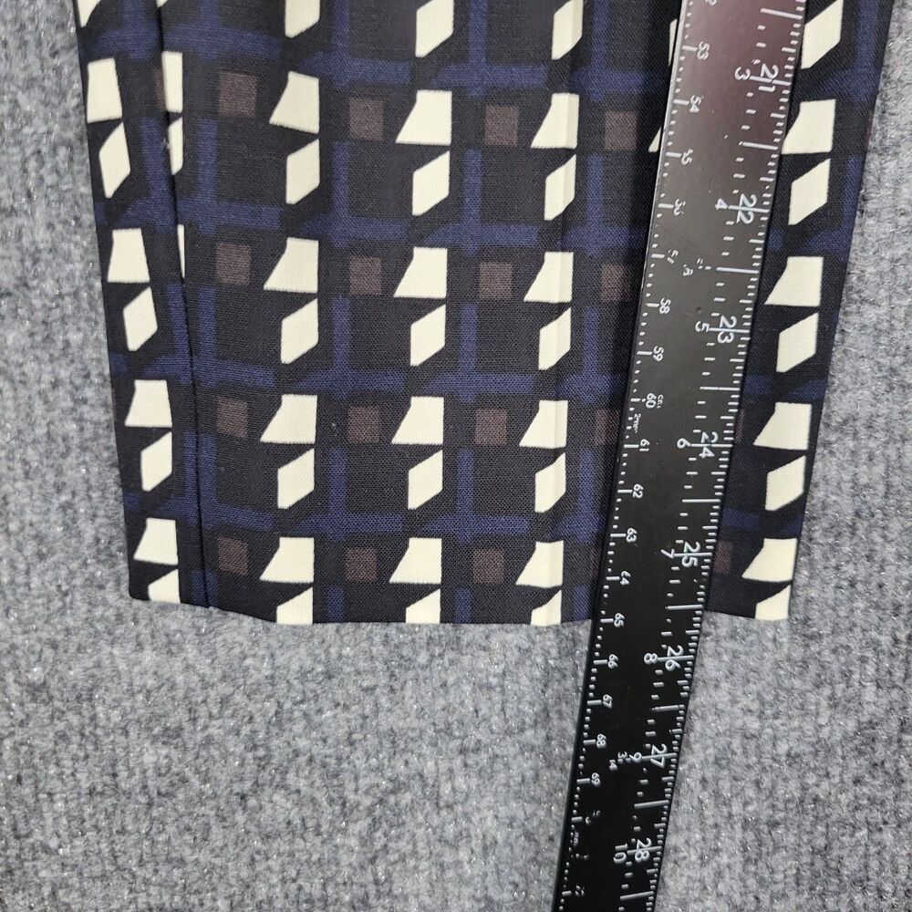 THEORY Treeca Black Geo Plaid Virgin Wool Cropped Pants Office Career SIZE 4 - Picture 11 of 11